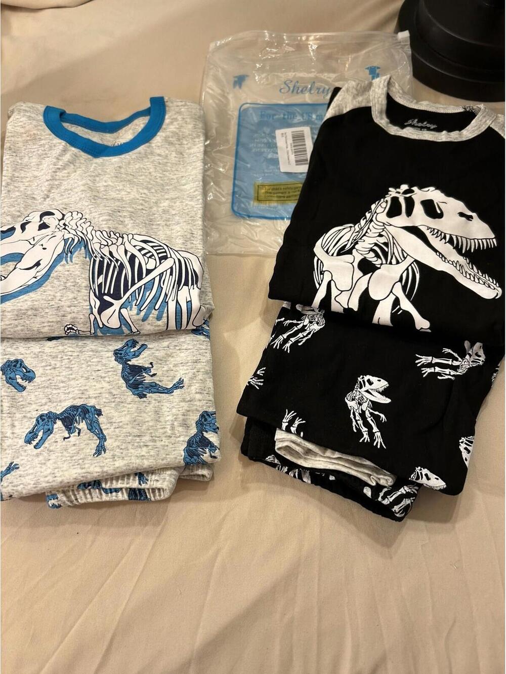 Shelry Dinosaur Revolution Pajamas Long Sleeves Two-Piece Cotton Boys 12-2 Sets